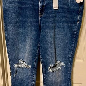 NWT Good American Always Fits Good Petite Skinny Distressed Jeans Size 20-26